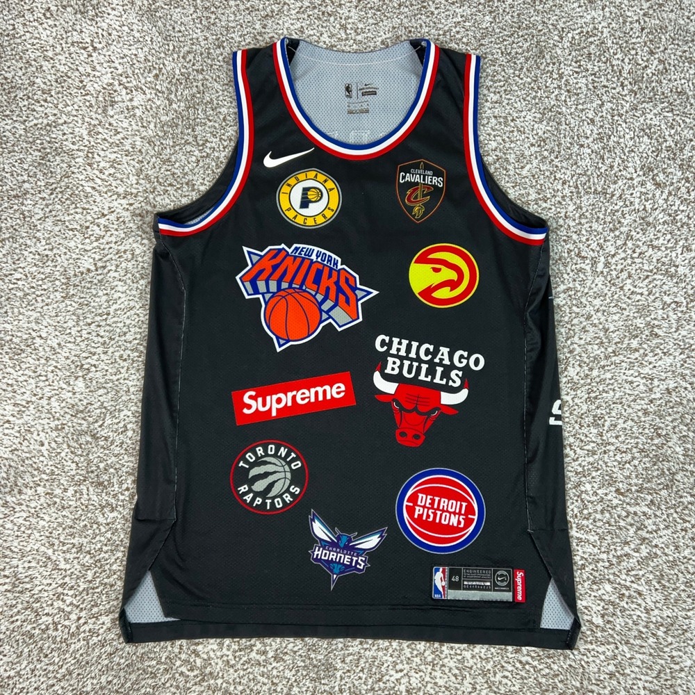 Supreme X Nike Jersey Mens Large Black NBA AeroSwift 94 Basketball Tank Top Logo
